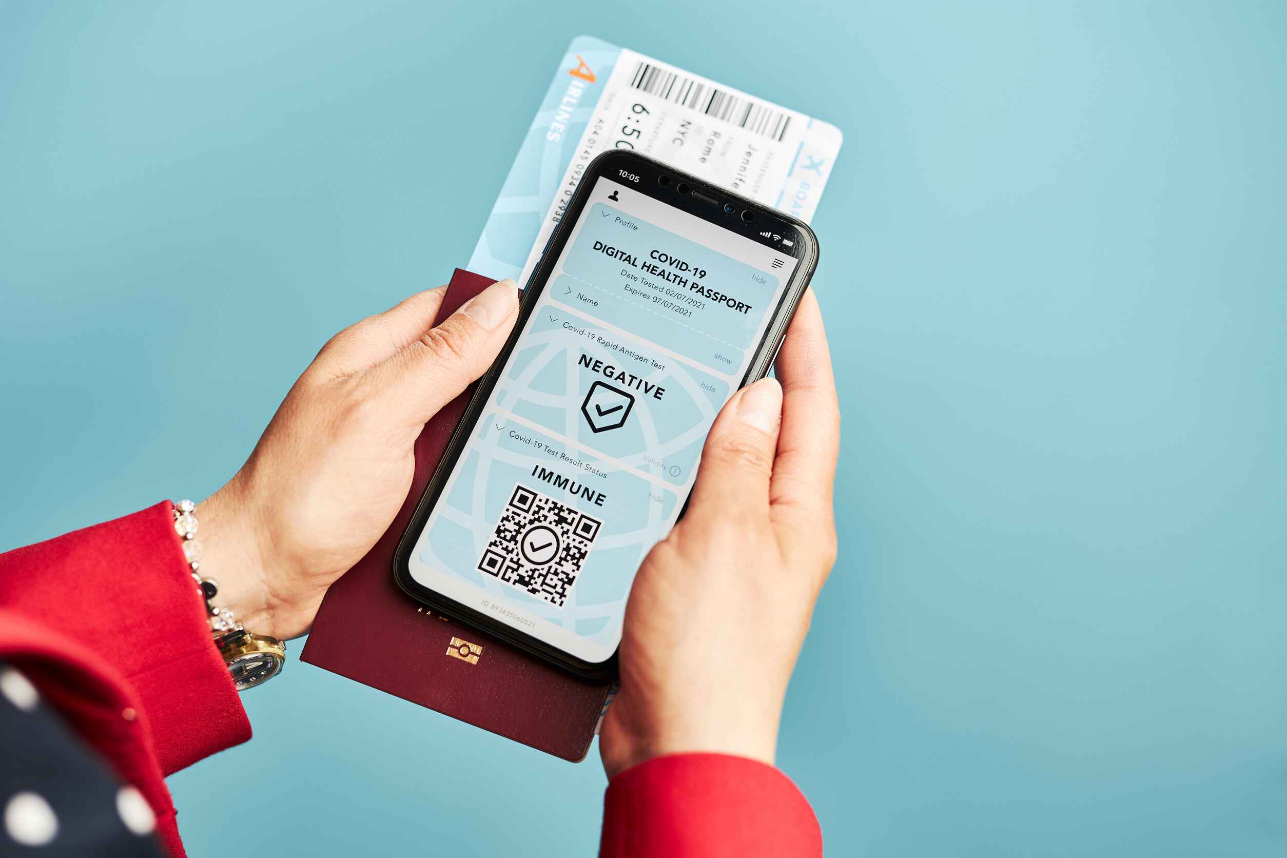 Digital Covid Certificate Covid Negative Rapid Digital Test Pass Woman Passenger