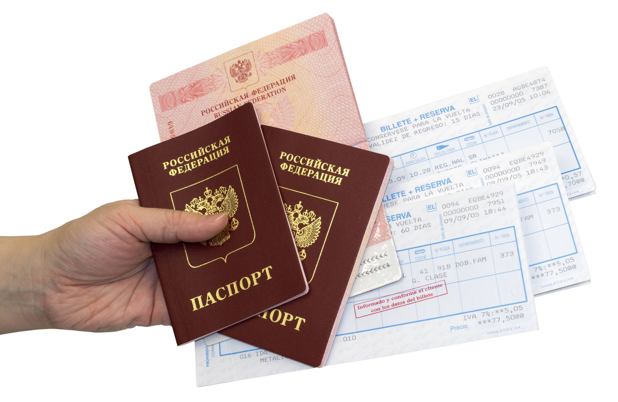 Hand With Three Russian Passports